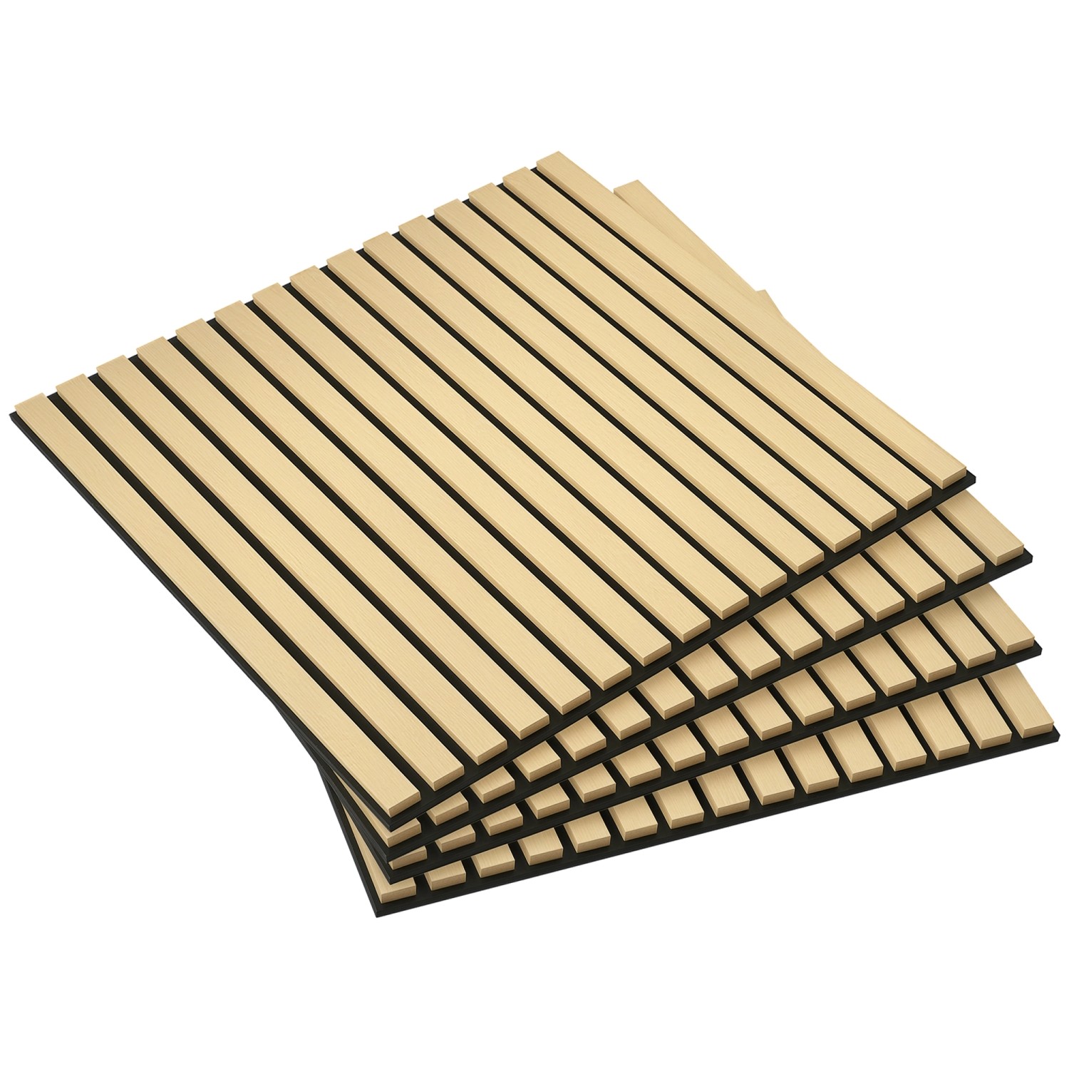 HOMCOM Akustikpaneel  DIY Akustikplatten MDF PET Eiche 60L x 60B x 2,1H cm von HOMCOM
