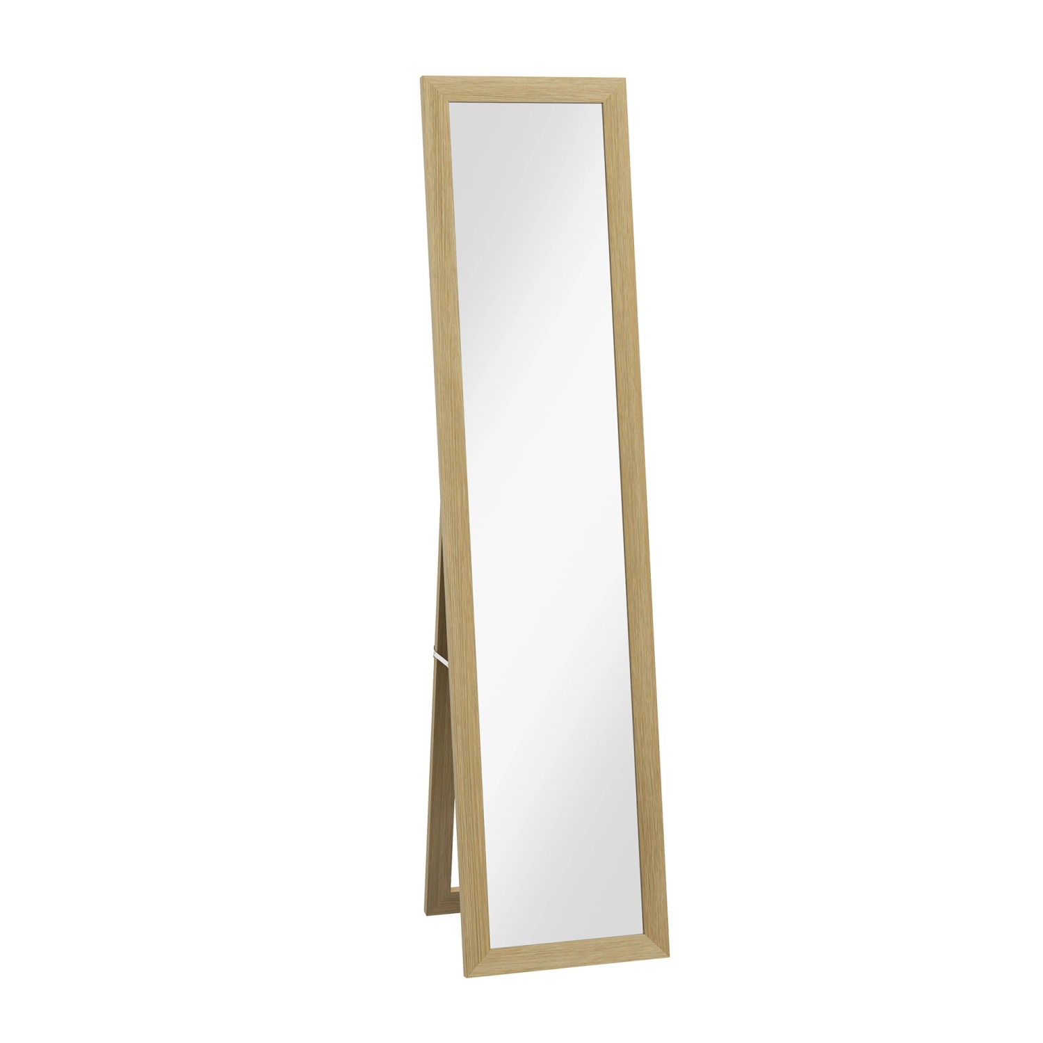 HOMCOM Ankleidespiegel MDF Aluminiumglas Eiche 37L x 40B x 155H cm von HOMCOM