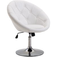 HOMCOM Arbeitshocker Drehhocker verchromt höhenverstellbar Schwarz Weiß PU Stahl 56x71x78-90cm für Büro & Werkstatt   Aosom.de von HOMCOM