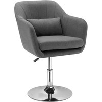 HOMCOM Arbeitshocker Drehstuhl Bürostuhl höhenverstellbar leinenartiges Polyester Stahl Dunkelgrau   Aosom.de von HOMCOM