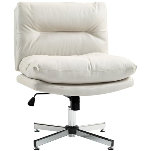 HOMCOM Armless Desk Chair Armless Office Chair mit höhenverstellbarer Kippfunktion Drehfuß und breiter Sitzfläche Arbeitszimmerstuhl Schlafzimmerstuhl Hellgrau HOMCOM Armless Desk Chair Armless Office Chair mit höhenverstellbarer Kippfunktion Drehfuß und breiter Sitzfläche Arbeitszimmerstuhl Schlafzimmerstuhl Hellgrau von HOMCOM