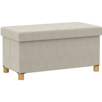 HOMCOM Aufbewahrungs-Pouf, Klappbare Aufbewahrungsbank, Fassungsvermögen 67 l, 76x38x38 cm, Bezogen mit Samt, Aufbewahrungstruhe für Schlafzimmer, Tragfähigkeit 120 kg, für Wohnzimmer, Flur, Creme Aosom HOMCOM Aufbewahrungs-Pouf, Klappbare Aufbewahrungsbank, Fassungsvermögen 67 l, 76x38x38 cm, Bezogen mit Samt, Aufbewahrungstruhe für Schlafzimmer, Tragfähigkeit 120 kg, für Wohnzimmer, Flur, Creme Aosom von HOMCOM