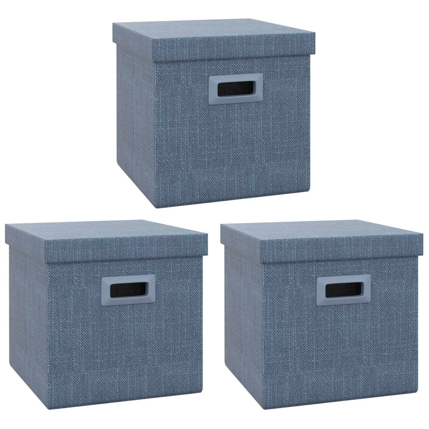 HOMCOM Aufbewahrungsbox 3er Set mit Deckel Polyester Blau 30L x 30B x 29H cm HOMCOM Aufbewahrungsbox 3er Set mit Deckel Polyester Blau 30L x 30B x 29H cm von HOMCOM
