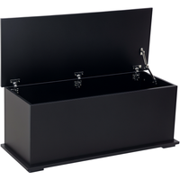HOMCOM Aufbewahrungsbox Holzkiste Sitztruhe mit Stauraum Sicherheitsscharniere Holzkiste mit klappbarem Deckel Schwarz   Aosom von HOMCOM