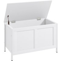 HOMCOM Aufbewahrungstruhe für Schlafzimmer 95 L Aufbewahrungsbank mit Sicherheits-Scharnier-Deckel für Flur Wohnzimmer 80x40x50 cm Weiß mit Holzmaserung Aosom HOMCOM Aufbewahrungstruhe für Schlafzimmer 95 L Aufbewahrungsbank mit Sicherheits-Scharnier-Deckel für Flur Wohnzimmer 80x40x50 cm Weiß mit Holzmaserung Aosom von HOMCOM