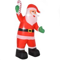 HOMCOM Aufblasbar Weihnachtsdeko, 2,4 m Weihnachtsmann mit LED-Beleuchtung, Zuckerstange, Gartendeko, Selbstaufblasende Weihnachtsbeleuchtung für Innen- und Außenbereich Aosom HOMCOM Aufblasbar Weihnachtsdeko, 2,4 m Weihnachtsmann mit LED-Beleuchtung, Zuckerstange, Gartendeko, Selbstaufblasende Weihnachtsbeleuchtung für Innen- und Außenbereich Aosom von HOMCOM