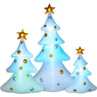HOMCOM Aufblasbare Weihnachtsdekoration mit LED-Licht, 210 cm 3er-Set Selbstaufblasender Weihnachtsbaum Wasserdicht für Weihnachtsfeiern, Indoor, Outdoor   Aosom von HOMCOM