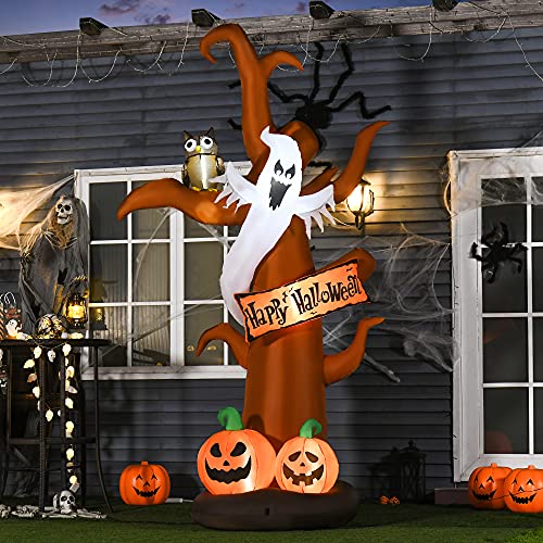 HOMCOM Aufblasbarer Halloween Baum Kürbis Deko Figur Luftfigur mit LED Beleuchtung Polyester Braun 156 x 107 x 274 cm HOMCOM Aufblasbarer Halloween Baum Kürbis Deko Figur Luftfigur mit LED Beleuchtung Polyester Braun 156 x 107 x 274 cm von HOMCOM