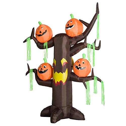 HOMCOM Aufblasbarer Spukbaum Kürbis Halloween Deko Figur Luftfigur mit LED Beleuchtung, Polyester, 180x80x240cm HOMCOM Aufblasbarer Spukbaum Kürbis Halloween Deko Figur Luftfigur mit LED Beleuchtung, Polyester, 180x80x240cm von HOMCOM
