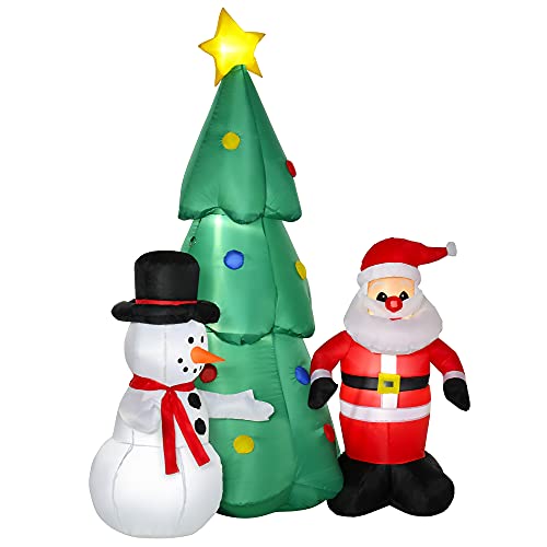 HOMCOM Aufblasbarer Weihnachtsbaum LED Weihnachtsdekoration mit Schneemann 185 cm Weihnachtsbeleuchtung Selbst aufblasend Polyester Weiß 105 x 145 x 185 cm HOMCOM Aufblasbarer Weihnachtsbaum LED Weihnachtsdekoration mit Schneemann 185 cm Weihnachtsbeleuchtung Selbst aufblasend Polyester Weiß 105 x 145 x 185 cm von HOMCOM