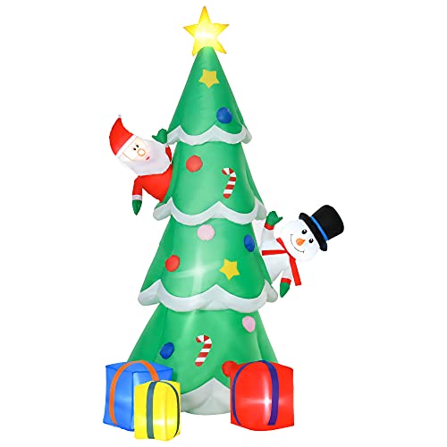 HOMCOM Aufblasbarer Weihnachtsbaum mit Weihnachtsmann Schneemann und Geschenkbox 210 cm Weihnachtsbeleuchtung LED Selbstaufblasend Polyester Grün 144 x 125 x 210 cm HOMCOM Aufblasbarer Weihnachtsbaum mit Weihnachtsmann Schneemann und Geschenkbox 210 cm Weihnachtsbeleuchtung LED Selbstaufblasend Polyester Grün 144 x 125 x 210 cm von HOMCOM
