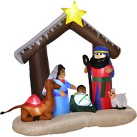 HOMCOM Aufblasbarer Weihnachtsdekoration Bibel-Bogen von Jesus' Geburt 1,8 m Bogen mit LED-Lichter wasserdicht Polyester 201 x 100 x 183 cm von HOMCOM