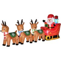 HOMCOM Aufblasbarer Weihnachtsmann auf Schlitten mit Schneemann 3 Hirschen 1,3 m Weihnachtsdeko mit Integrierte LED-Lichter Befestigungsmaterial HOMCOM Aufblasbarer Weihnachtsmann auf Schlitten mit Schneemann 3 Hirschen 1,3 m Weihnachtsdeko mit Integrierte LED-Lichter Befestigungsmaterial von HOMCOM