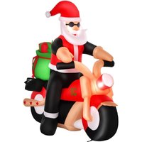 HOMCOM Aufblasbarer Weihnachtsmann auf einem Motorrad 165 cm LED mit Gebläse Weihnachts-Party Weihnachtsdekoration Polyester Weiß+Rot+Grün 180 x 90 x HOMCOM Aufblasbarer Weihnachtsmann auf einem Motorrad 165 cm LED mit Gebläse Weihnachts-Party Weihnachtsdekoration Polyester Weiß+Rot+Grün 180 x 90 x von HOMCOM