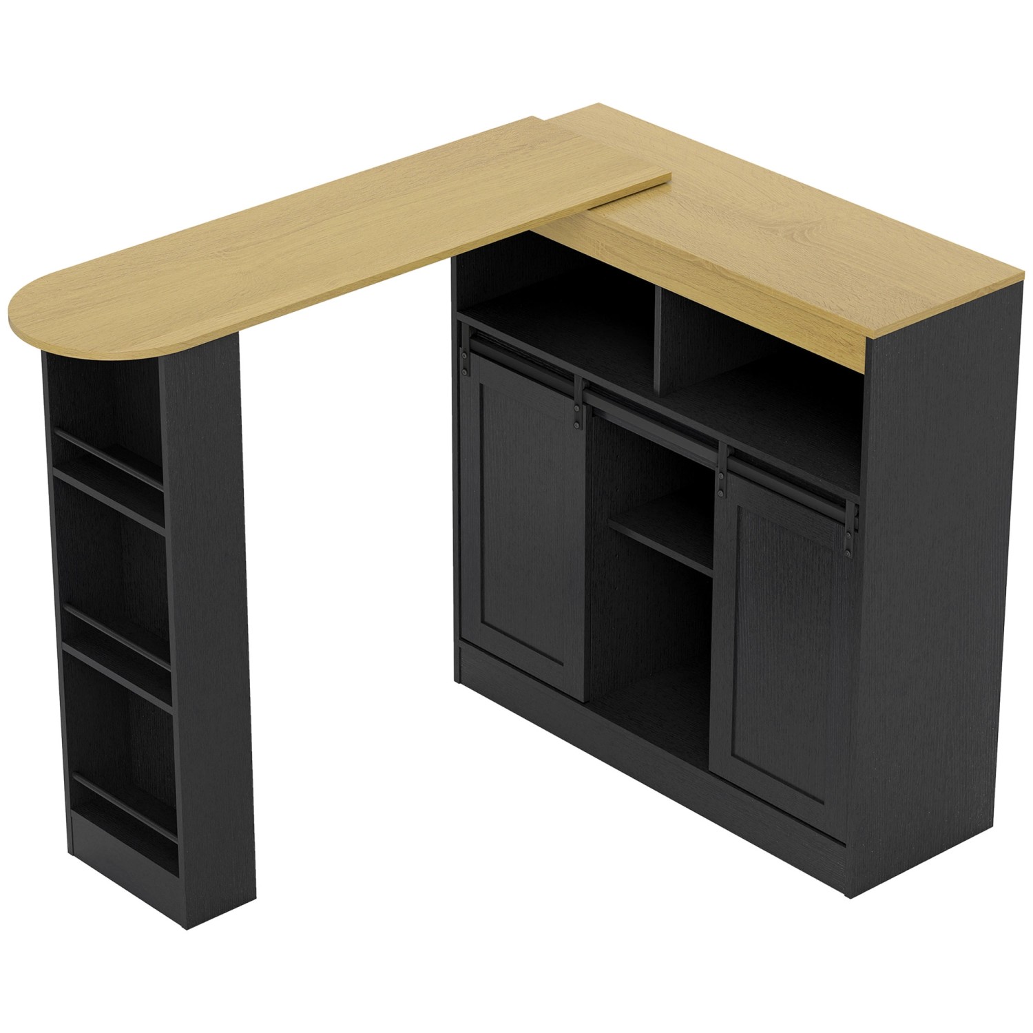 HOMCOM Ausziehbarer Bartisch Spanplatte MDF 187,5L x 35B x 105H cm Schwarz HOMCOM Ausziehbarer Bartisch Spanplatte MDF 187,5L x 35B x 105H cm Schwarz von HOMCOM