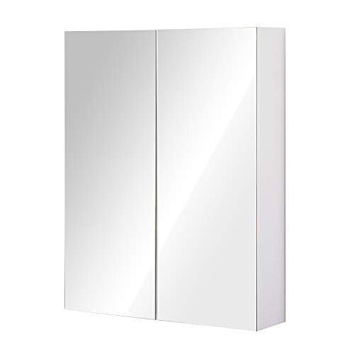 HOMCOM Bademöbel Spiegelschrank Badeschrank Hängeschrank Badezimmer Spiegel Schrank (60 x 15 x 75 cm) von HOMCOM