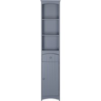 HOMCOM Badezimmer Hochschrank Badezimmerregal WC Regal mit Ablage und Schublade, Schrank 34L x 24B x 170H cm Grau   Aosom von HOMCOM