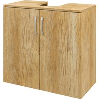HOMCOM Badezimmer Unterschrank Modern, Hängeschrank mit 2 Türen und 2 Regalen und U-Aussparung aus Holz, Naturfarbe Aosom HOMCOM Badezimmer Unterschrank Modern, Hängeschrank mit 2 Türen und 2 Regalen und U-Aussparung aus Holz, Naturfarbe Aosom von HOMCOM