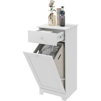 HOMCOM Badezimmermöbel mit klappbarem Wäschekorb, Aufbewahrungsmöbel mit Schublade - 40L x 40B x 90,5H cm - Weiß Aosom HOMCOM Badezimmermöbel mit klappbarem Wäschekorb, Aufbewahrungsmöbel mit Schublade - 40L x 40B x 90,5H cm - Weiß Aosom von HOMCOM