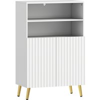 HOMCOM Badezimmerschrank, Kommode für Wohnräume, Soft-Close-Türen, 2 offene Regale, MDF, Weiß Aosom HOMCOM Badezimmerschrank, Kommode für Wohnräume, Soft-Close-Türen, 2 offene Regale, MDF, Weiß Aosom von HOMCOM