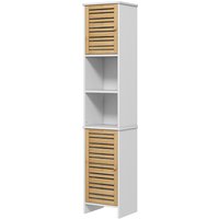 HOMCOM Badezimmerschrank Badezimmerschrank Badezimmerschrank Badezimmerschrank mit verstellbarem Regal + 2 Regale dim. 35B x 30T x 170H cm weiß   Aosom von HOMCOM