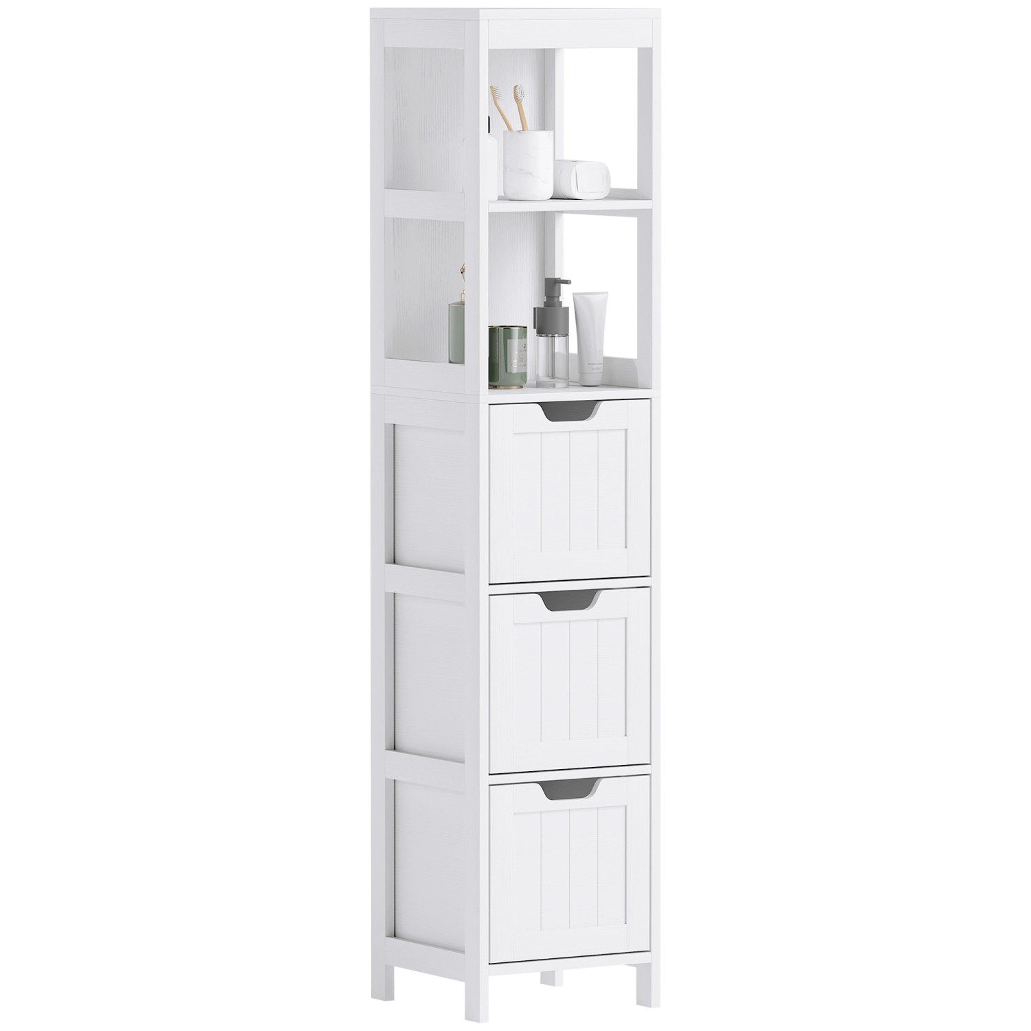 HOMCOM Badezimmerschrank Spanplatte MDF Weiß 30L x 30B x 142,4H cm HOMCOM Badezimmerschrank Spanplatte MDF Weiß 30L x 30B x 142,4H cm von HOMCOM