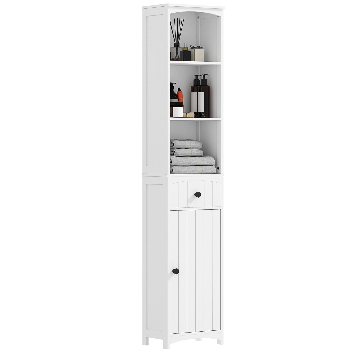 HOMCOM Badezimmerschrank Spanplatte Weiß 34L x 24B x 170,5H cm HOMCOM Badezimmerschrank Spanplatte Weiß 34L x 24B x 170,5H cm von HOMCOM