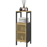 HOMCOM Badezimmerschrank aus Bambus mit 1 Tür und offener Nische 32 x 30 x 90,5 cm, Schwarz und Holz Aosom HOMCOM Badezimmerschrank aus Bambus mit 1 Tür und offener Nische 32 x 30 x 90,5 cm, Schwarz und Holz Aosom von HOMCOM