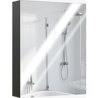 HOMCOM Badezimmerschrank mit Zwei Türen, Spiegel und 2 Innenregalen, Badezimmerschrank mit Spiegel und Soft Close aus MDF, 60x15x75 cm, Schwarz Aosom HOMCOM Badezimmerschrank mit Zwei Türen, Spiegel und 2 Innenregalen, Badezimmerschrank mit Spiegel und Soft Close aus MDF, 60x15x75 cm, Schwarz Aosom von HOMCOM