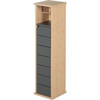 HOMCOM Badezimmerschrank mit höhenverstellbarem Regal Badmöbel mit Tür Toilettenpapier Handtuchhalter versteckter Griff MDF Bambus Braun+Grau Aosom HOMCOM Badezimmerschrank mit höhenverstellbarem Regal Badmöbel mit Tür Toilettenpapier Handtuchhalter versteckter Griff MDF Bambus Braun+Grau Aosom von HOMCOM