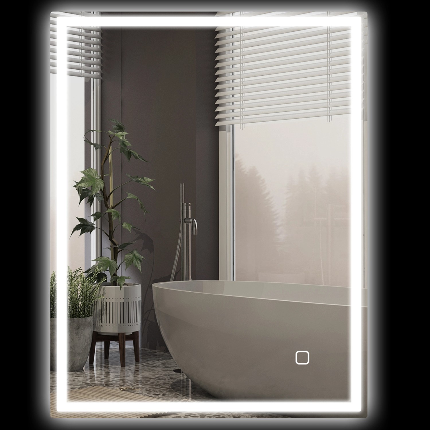 HOMCOM Badezimmerspiegel Gehärtetes Glas 90L x 70B x 4H cm Silber HOMCOM Badezimmerspiegel Gehärtetes Glas 90L x 70B x 4H cm Silber von HOMCOM
