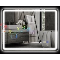 HOMCOM Badezimmerspiegel mit LED-Licht 80x60 cm Wandspiegel mit Bluetooth 3 Lichtfarben Digitale Uhr Anti-Beschlag-Memory-Funktion Touchschalter IP44 Aosom HOMCOM Badezimmerspiegel mit LED-Licht 80x60 cm Wandspiegel mit Bluetooth 3 Lichtfarben Digitale Uhr Anti-Beschlag-Memory-Funktion Touchschalter IP44 Aosom von HOMCOM