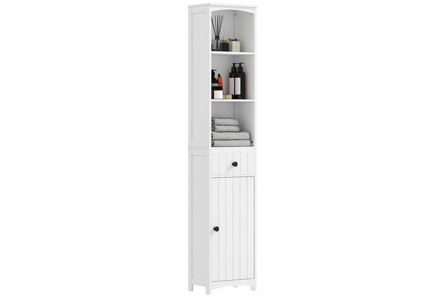 HOMCOM Badkommode Hochschrank Badschrank (Badregal, 1 St., Badmöbel), MDF, Weiß, 34 x 24 x 170,5 cm von HOMCOM
