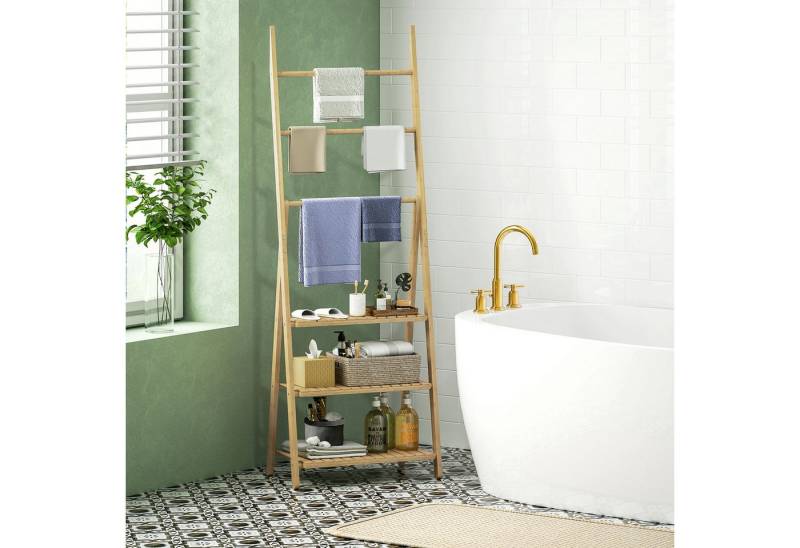 HOMCOM Badregal Aufbewahrungsregal aus Bambus, Badezimmerregal 1-tlg., Faltbar, Naturholz HOMCOM Badregal Aufbewahrungsregal aus Bambus, Badezimmerregal 1-tlg., Faltbar, Naturholz von HOMCOM