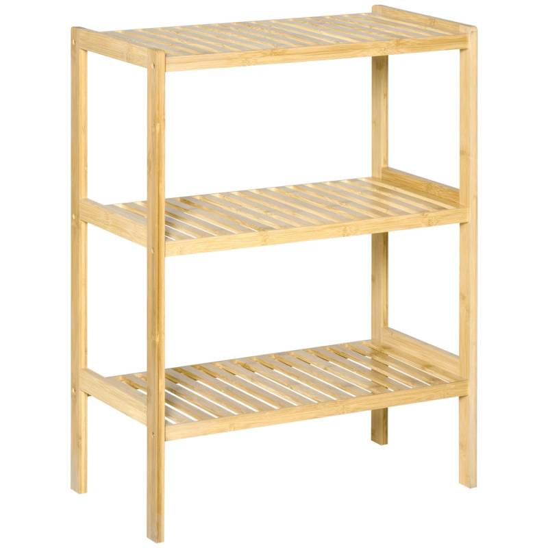 HOMCOM Badregal mit 3 Ebenen für Bad Küche Wohnzimmer Flur 62 x 33 x 80 cm von HOMCOM