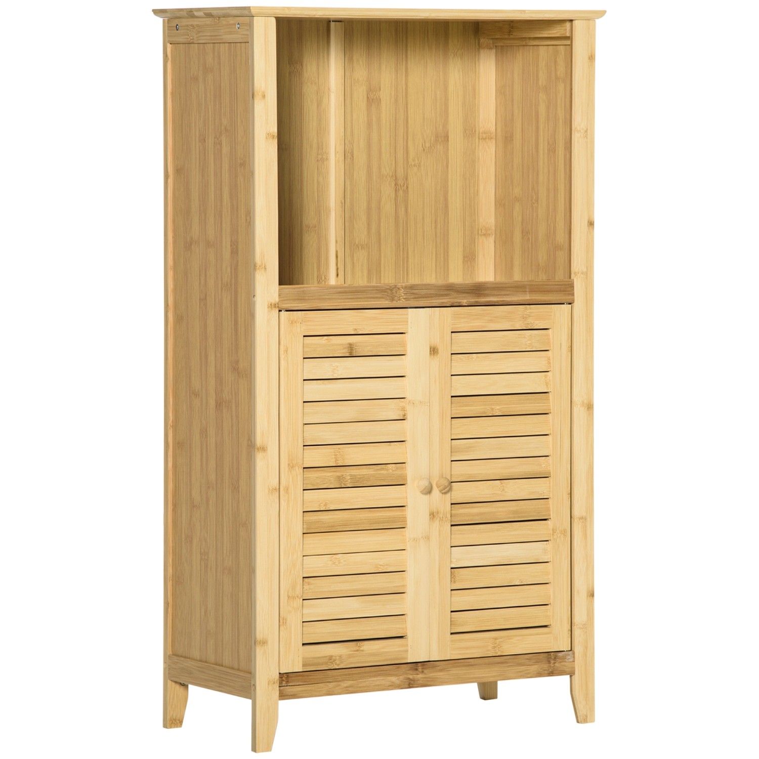 HOMCOM Badschrank mit 2 Lamellentüren Bambus Natur 50L x 25,5B x 92H cm HOMCOM Badschrank mit 2 Lamellentüren Bambus Natur 50L x 25,5B x 92H cm von HOMCOM