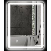 HOMCOM Badspiegel, 60 x 80 cm LED Spiegel mit Touch-Schalter, Memory-Funktion, Wandspiegel Beschlagfrei Lichtspiegel mit 3 Lichtfarben, Silber   Aosom von HOMCOM