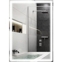 HOMCOM Badspiegel, Badezimmerspiegel mit LED-Leuchte, 70 x 50 cm Wandspiegel von HOMCOM