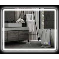 HOMCOM Badspiegel mit Beleuchtung 70x90 cm LED Spiegel Wandspiegel mit Bluetooth-Musikfunktion Uhr Touchschalter Memory-Funktion Lichtspiegel Beschlagfrei mit 3 Lichtfarben Silber   Aosom von HOMCOM