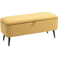 HOMCOM Sitzbank, Polsterbank mit Stauraum, Leinenoptik, Bettbank mit Stahlbeine für Wohnzimmer, Flur, Schlafzimmer, bis 150 kg belastbar, 101 x 38,5 x 44,5 cm, Gelb Aosom HOMCOM Sitzbank, Polsterbank mit Stauraum, Leinenoptik, Bettbank mit Stahlbeine für Wohnzimmer, Flur, Schlafzimmer, bis 150 kg belastbar, 101 x 38,5 x 44,5 cm, Gelb Aosom von HOMCOM