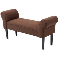 HOMCOM Bank Sitzbank mit zeitgenössischem Design, gebogenen Armlehnen, großem Komfort 102L x 36B x 51H cm Braun   Aosom von HOMCOM
