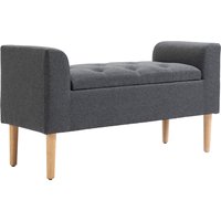 HOMCOM Bank mit Stauraumtruhe 2-in-1 Chesterfield-Design Gepolsterte Sitzfläche geschwungene Armlehnen Konische Beine aus Gummiholz Leinenoptik Grau Aosom HOMCOM Bank mit Stauraumtruhe 2-in-1 Chesterfield-Design Gepolsterte Sitzfläche geschwungene Armlehnen Konische Beine aus Gummiholz Leinenoptik Grau Aosom von HOMCOM