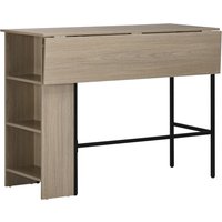 HOMCOM Bar-Tisch mit Aufbewahrung Bistrot-Insel mit klappbarer Seitenplatte und 3 Regalen - 120 x 76 x 91,4 cm Aosom HOMCOM Bar-Tisch mit Aufbewahrung Bistrot-Insel mit klappbarer Seitenplatte und 3 Regalen - 120 x 76 x 91,4 cm Aosom von HOMCOM