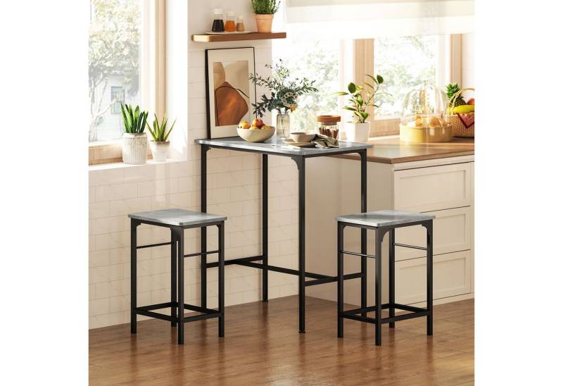 HOMCOM Bargruppe mit 2 Barhocker, rutschfestem Fußpolster von HOMCOM