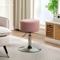 HOMCOM Barhocker, Gepolstert Barstuhl mit Metallgestell, Cordoptik, Höhenverstellbar Küchenstuhl mit Fußstütze 360° Drehbar Tresenhocker für Küche, Wohnzimmer, Esszimmer Rosa   Aosom von HOMCOM
