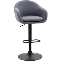 HOMCOM Barhocker höhenverstellbar mit Lehne und mit Fußstütze; 110kg belastbar Leinenoptik, 54 cm x 54 cm x 112 cm, Grau   Aosom.de von HOMCOM