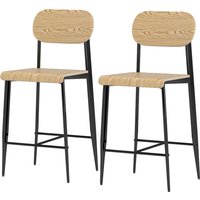 HOMCOM Barhocker 2er Set, Barstuhl mit Fußstütze, Metallgestell, Küchenstuhl mit Sitzhöhe 66 cm, Tresenhocker einfache Montage, Industrie-Design Naturholz+Schwarz Aosom HOMCOM Barhocker 2er Set, Barstuhl mit Fußstütze, Metallgestell, Küchenstuhl mit Sitzhöhe 66 cm, Tresenhocker einfache Montage, Industrie-Design Naturholz+Schwarz Aosom von HOMCOM