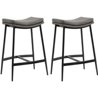 HOMCOM Barhocker 2er Set, Gepolstert Barstuhl mit Fußstütze, Küchenstühle mit Stahlgestell Tresenhocker mit Kunstleder-Optik für Küche, Wohnzimmer, Esszimmer Grau Aosom HOMCOM Barhocker 2er Set, Gepolstert Barstuhl mit Fußstütze, Küchenstühle mit Stahlgestell Tresenhocker mit Kunstleder-Optik für Küche, Wohnzimmer, Esszimmer Grau Aosom von HOMCOM