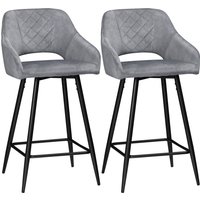 HOMCOM 2er-Set Barhocker, Barstühle, Bistrohocker mit Fußstütze, Küchenstuhl, Thekenhocker, Sitzbezug, Stahl, Grau, 50 x 53 x 94 cm Aosom HOMCOM 2er-Set Barhocker, Barstühle, Bistrohocker mit Fußstütze, Küchenstuhl, Thekenhocker, Sitzbezug, Stahl, Grau, 50 x 53 x 94 cm Aosom von HOMCOM