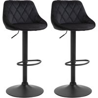 HOMCOM Barhocker 2er-Set Höhenverstellbar Schwarz Bistrohocker mit Fußstütze & Rückenlehne aus Samt & Metall 46x48x83-104cm Aosom.de HOMCOM Barhocker 2er-Set Höhenverstellbar Schwarz Bistrohocker mit Fußstütze & Rückenlehne aus Samt & Metall 46x48x83-104cm Aosom.de von HOMCOM